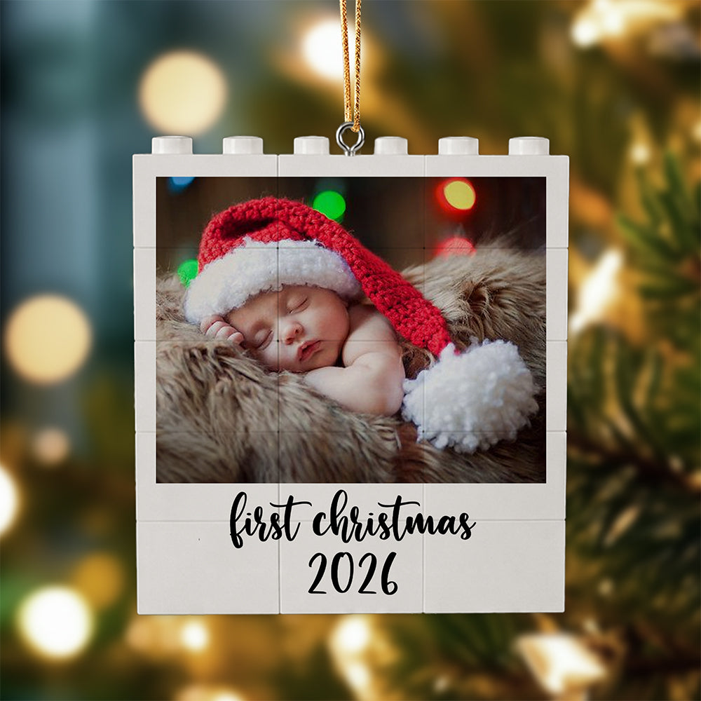 Custom Photo First Christmas Building Blocks Ornament TH10 170641