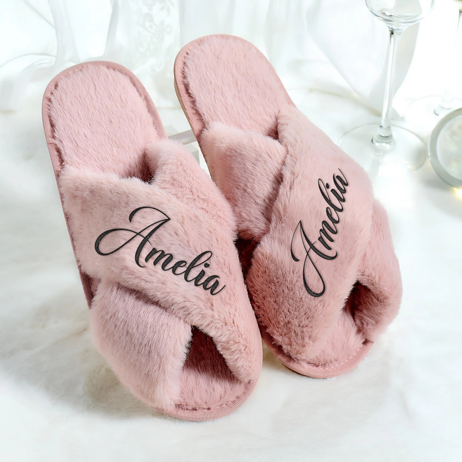 Personalized Name Bride Slippers Gift For Wedding Day, Holiday LM32 893827
