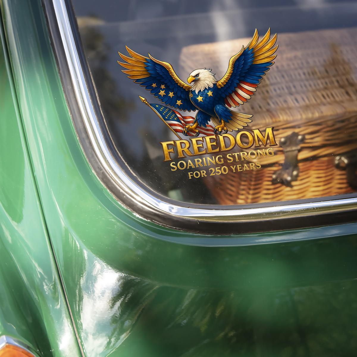 America Freedom Soaring Strong For 250 Years Car Window Decal Sticker HO82 901608