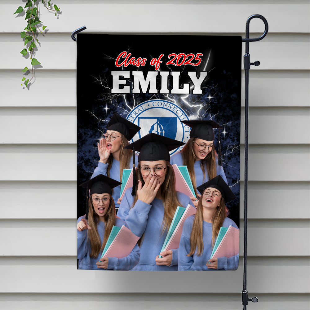 Custom Photo And Name Proud Graduation 2025 Garden Flag TH10 892469