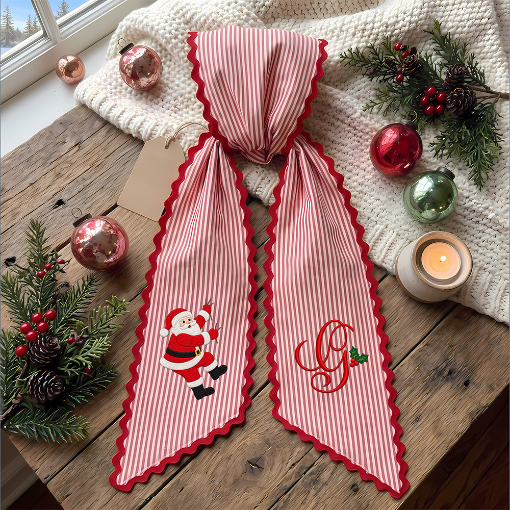 Custom Initial Santa Christmas Ribbon Wreath Sash Christmas Wreath Decoration HA75 919478