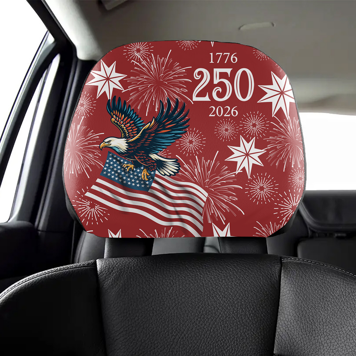 Personalized USA 250 Anniversary Eagle 1776-2026 Car Headrest Covers LM32 899561