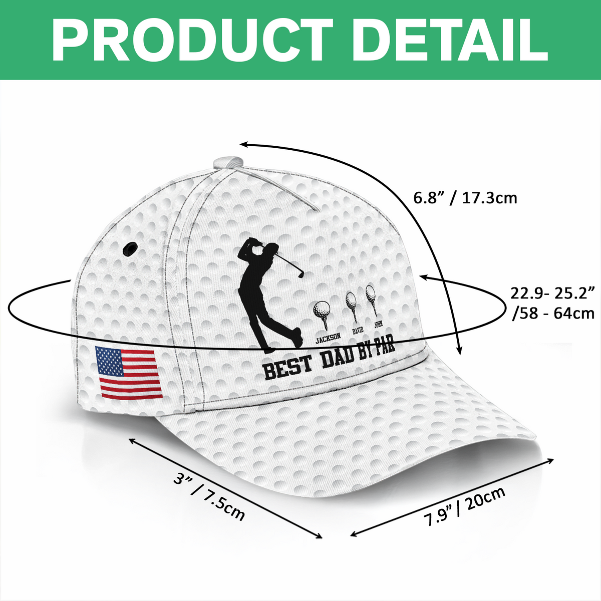 Personalized Best Dad By Par Golf AOP Classic Cap Father's Day Gift CH07 911450
