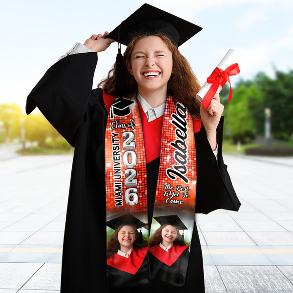 Custom Photo Class Of 2026 Graduation Celebration Stole
