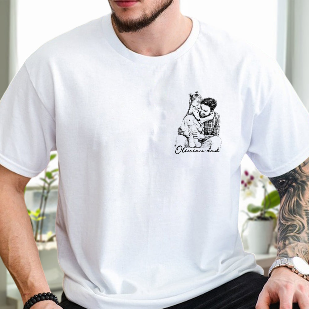Custom Photo Pencil Sketch Dad Mom Family Bright Shirt HA75 921926