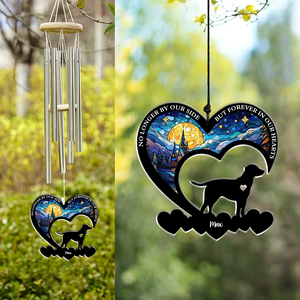 No Longer By My Side But Forever in My Heart Personalized Dog Memorial Acrylic Wind Chimes LM32 893841