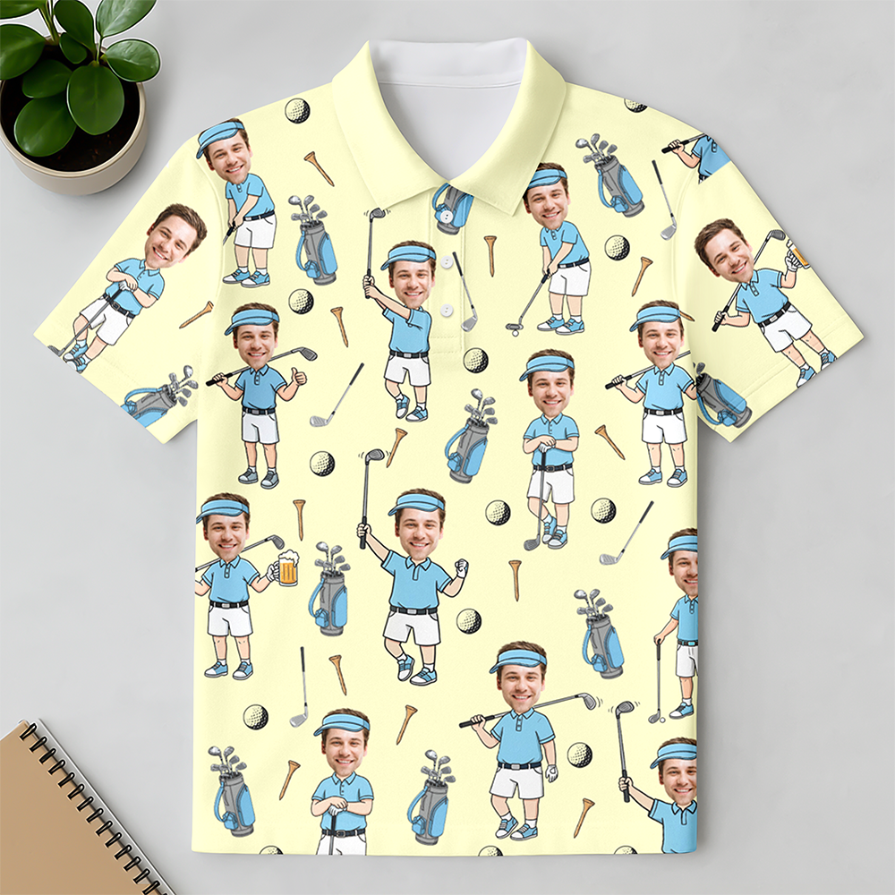 Custom Face Photo Golf Polo Shirt Gift For Golf Lover CH07 911176