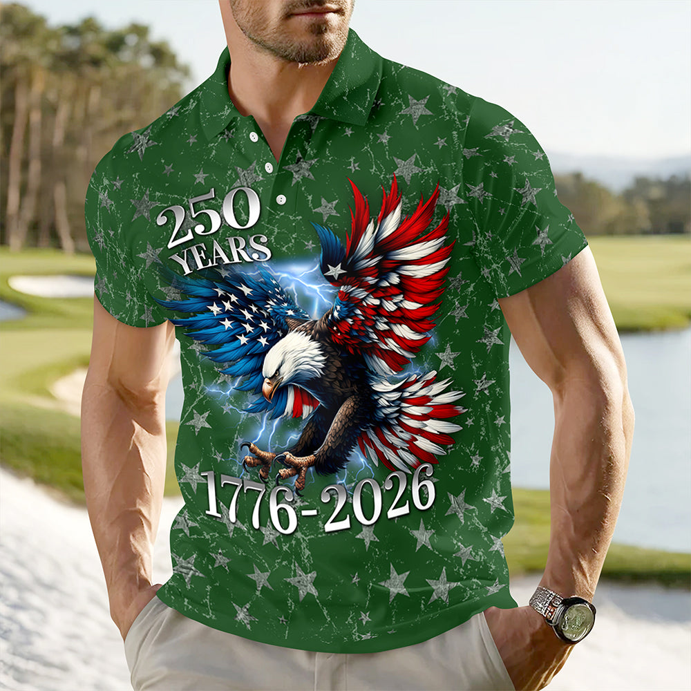Personalized 250th Anniversary Eagle Patriotic American Polo Shirt TH10 169539