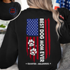Custom Name Best Dog Mom Ever Paw American Flag Back & Front Dark Shirt LM32 899519