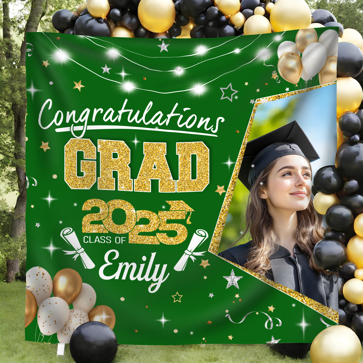 Custom Photo Party Decorations 2025 Congratulations Grad Backdrop HO82 893622