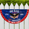 Custom Family Name 250th Anniversary God Bless America Christian Patriotic Non-Pleated Fan Flag HO82 901892
