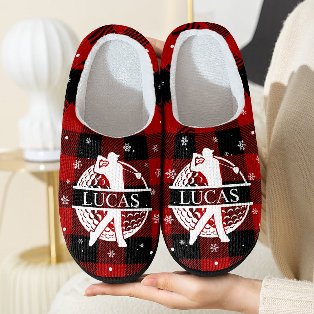 Personalized Name Golf Christmas Slippers Gift Golfer, Golf Lovers HA75 919054