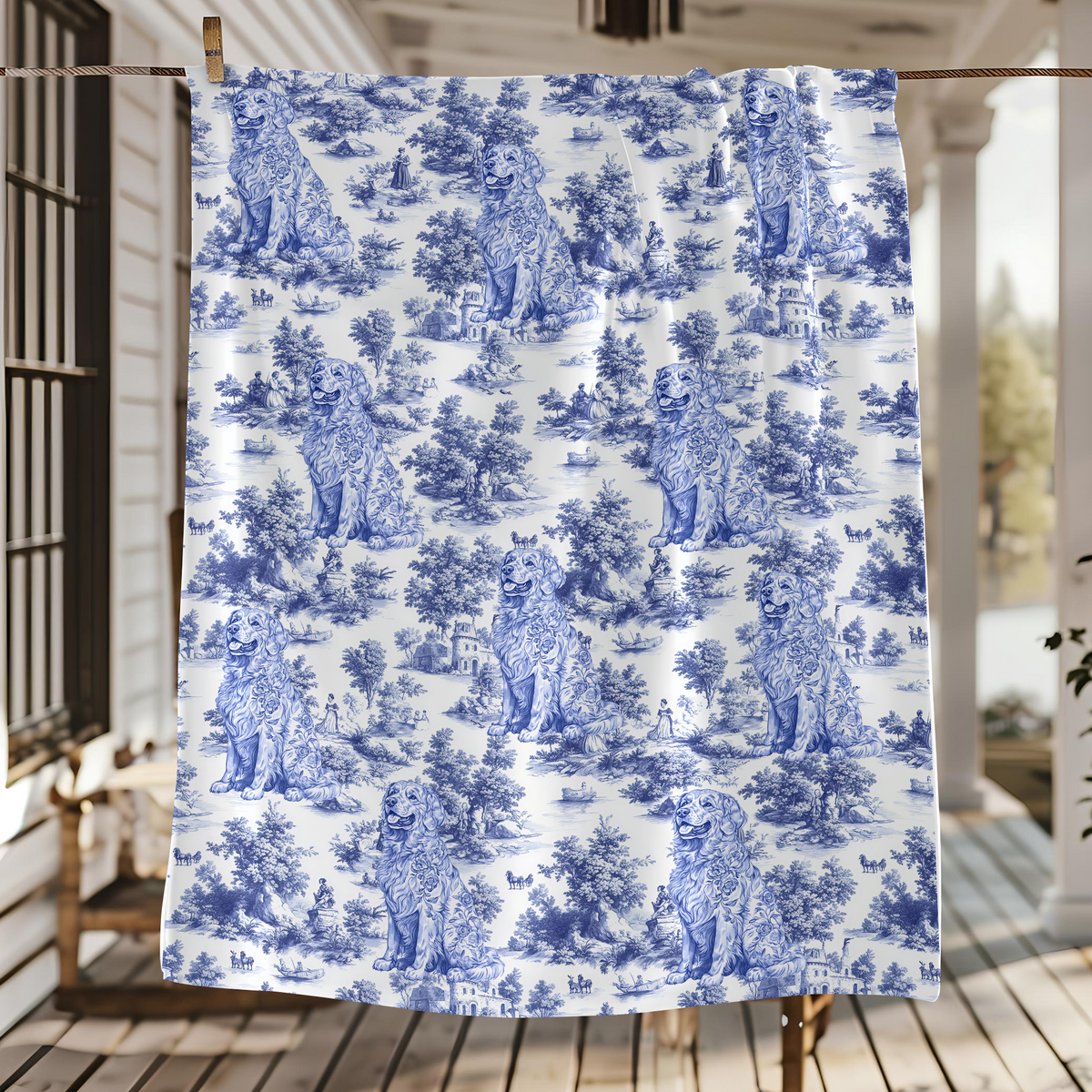 Personalized Dog Toile De Jouy Blanket For Dog Lovers HO82 894180