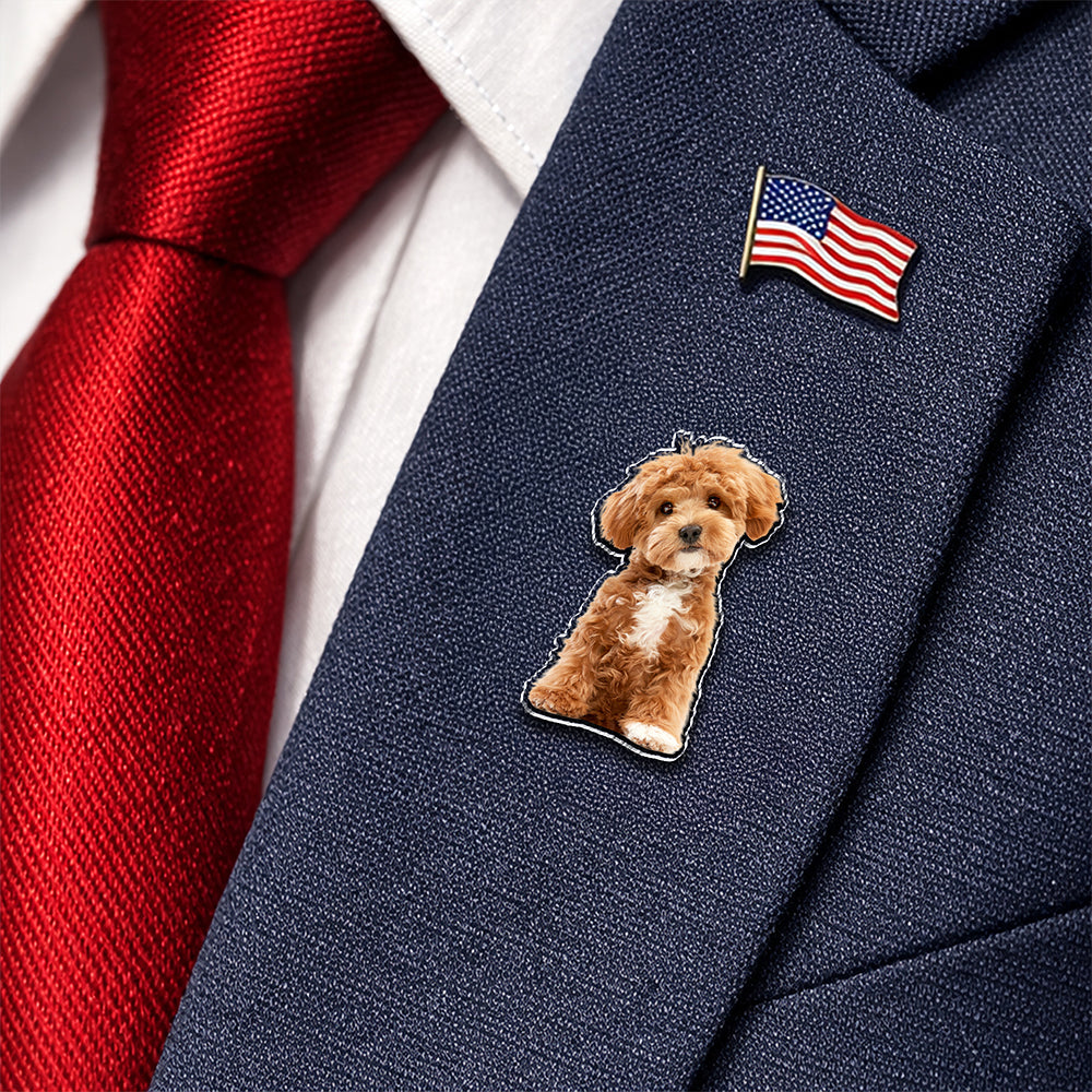 Custom Photo Dog Cat Acrylic Pin Gift For Dog Cat Lovers HA75 921060