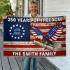 Custom Family Name America 250 Years of Freedom House Flag HO82 901602