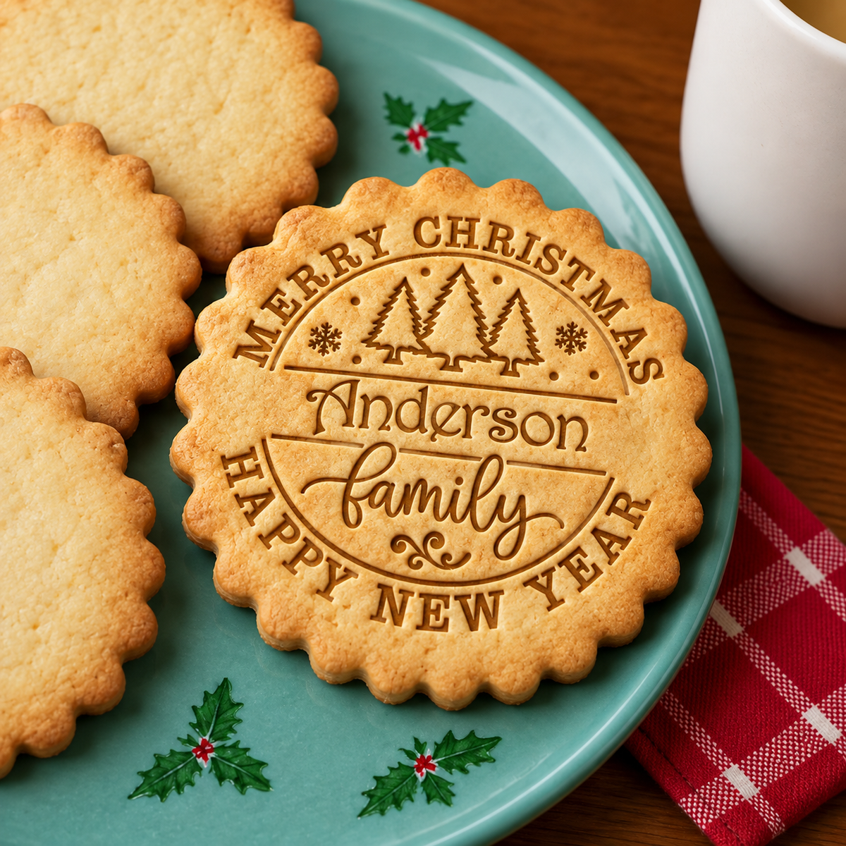 Personalized Christmas and Happy New Year Cookie Stamp CH07 180620