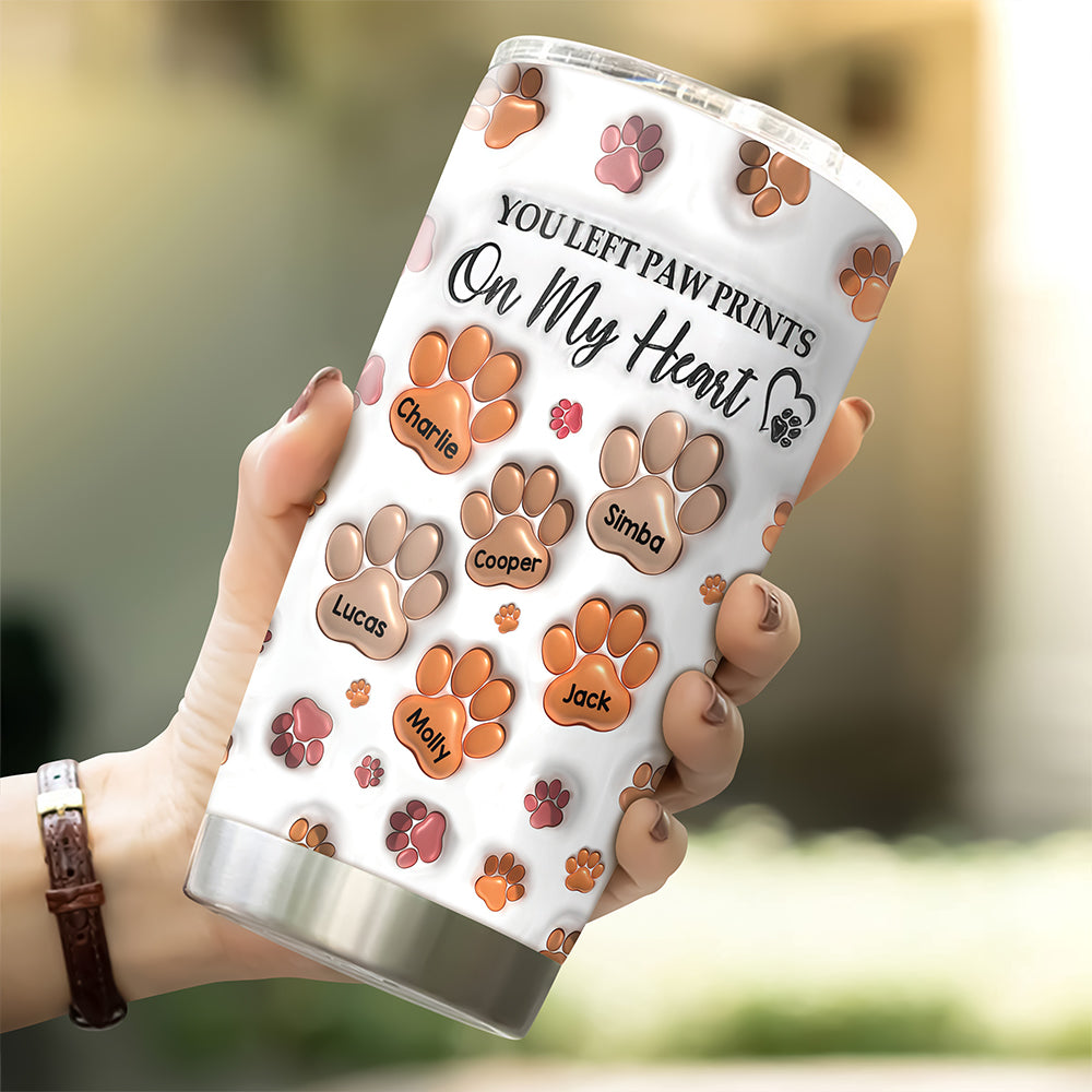 Personalized You Left Paw Prints On My Heart Fat Tumbler TH10 169283