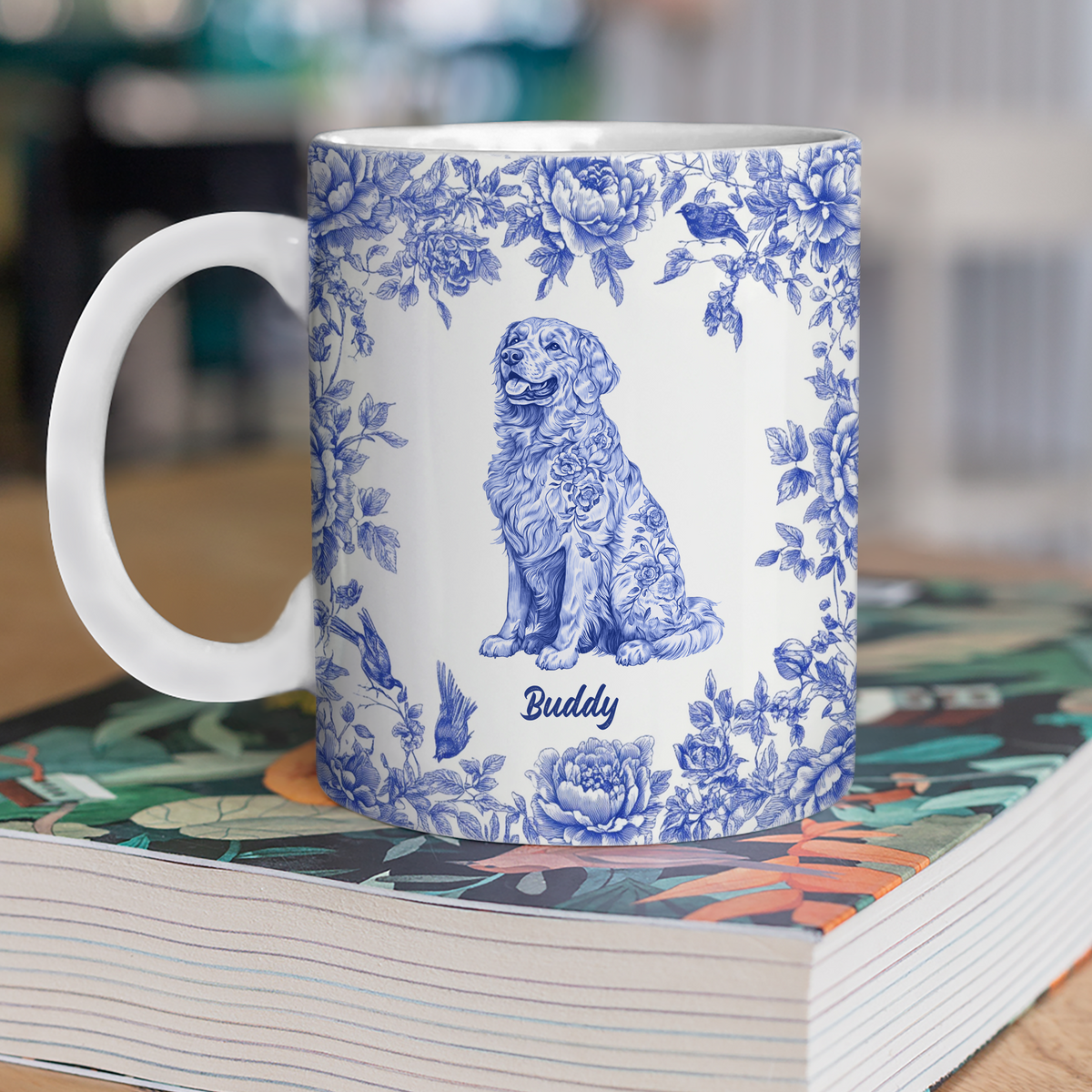 Custom Dog Breeds Chinoiserie Toile De Jouy Style Personalized Mug Gift For Dog Lovers HA75 892550