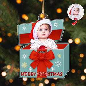 Custom Kid Photo Merry Christmas Acrylic Ornament HO82 900012