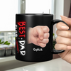 Custom Hand Photo Best Dad Ever Black Mug N369 896321