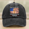 Custom Photo 250 Years Of Freedom With Dog Cat Pet Washed Denim Baseball Cap HA75 920100