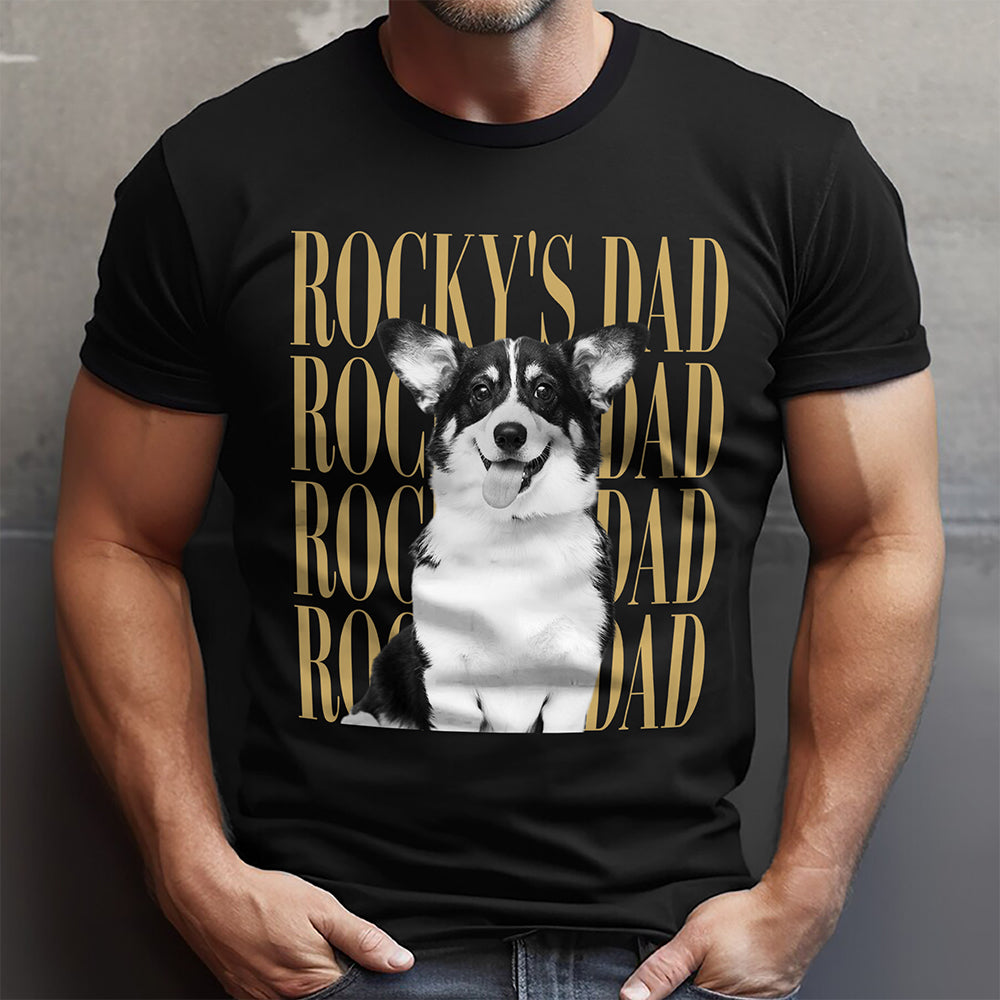 Personalized Vintage Photo Dog Dad, Dog Mom, Cat Dad, Cat Mom Dark Shirt HA75 921560