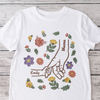 Personalized Mom Holding Hand Shirt with Kids Names, Floral Embroidery Effect Style T-Shirt, Mother's Day Gift CH07 911184