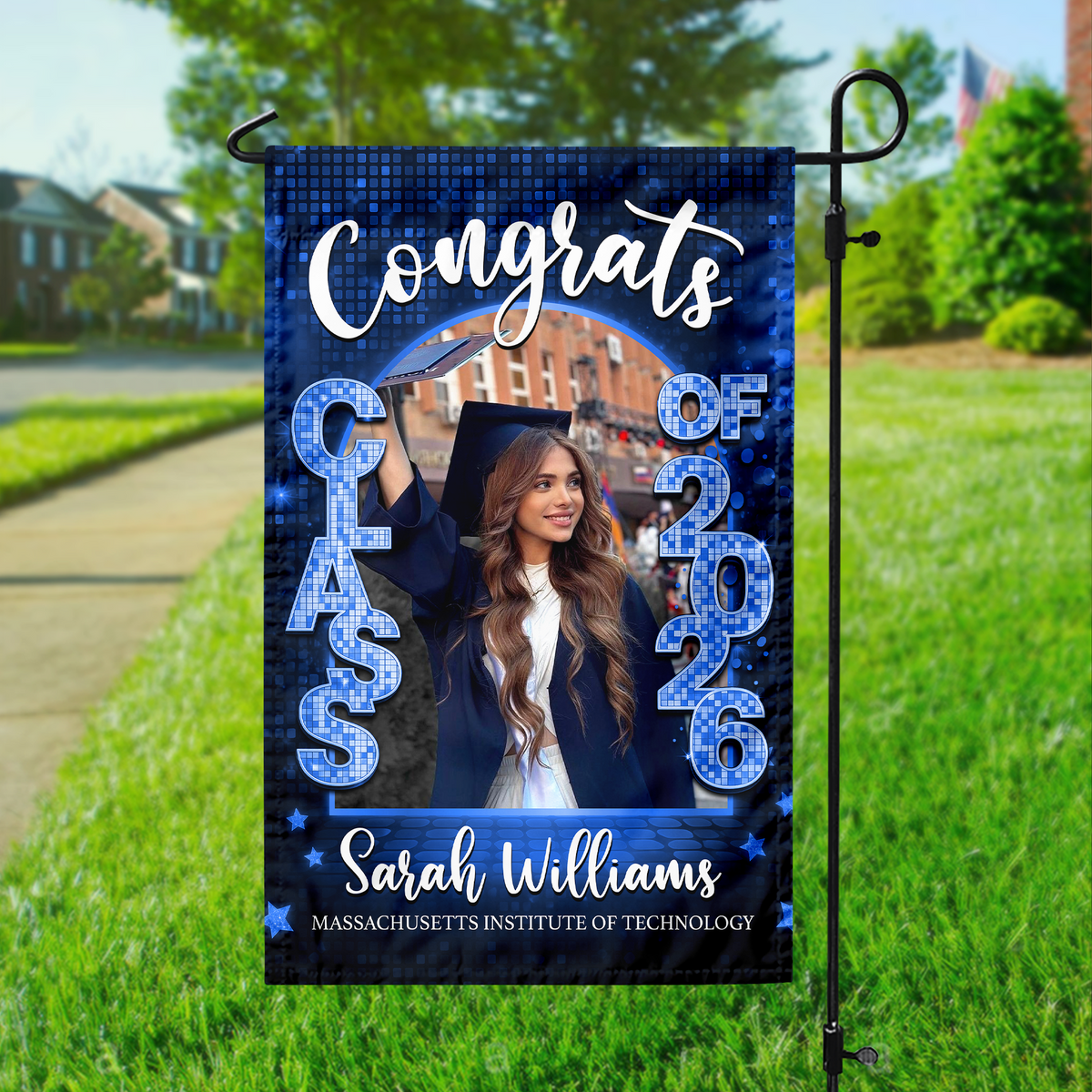 Custom Photo Class of 2026 Graduation Garden Flag, Personalized Congrats Grad Outdoor Decor HO82 901884