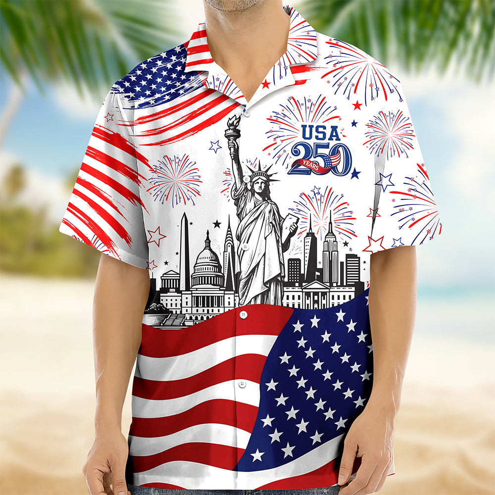 Personalized Statue of Liberty - USA 250th Anniversary Patriotic Hawaii Shirt HA75 921622