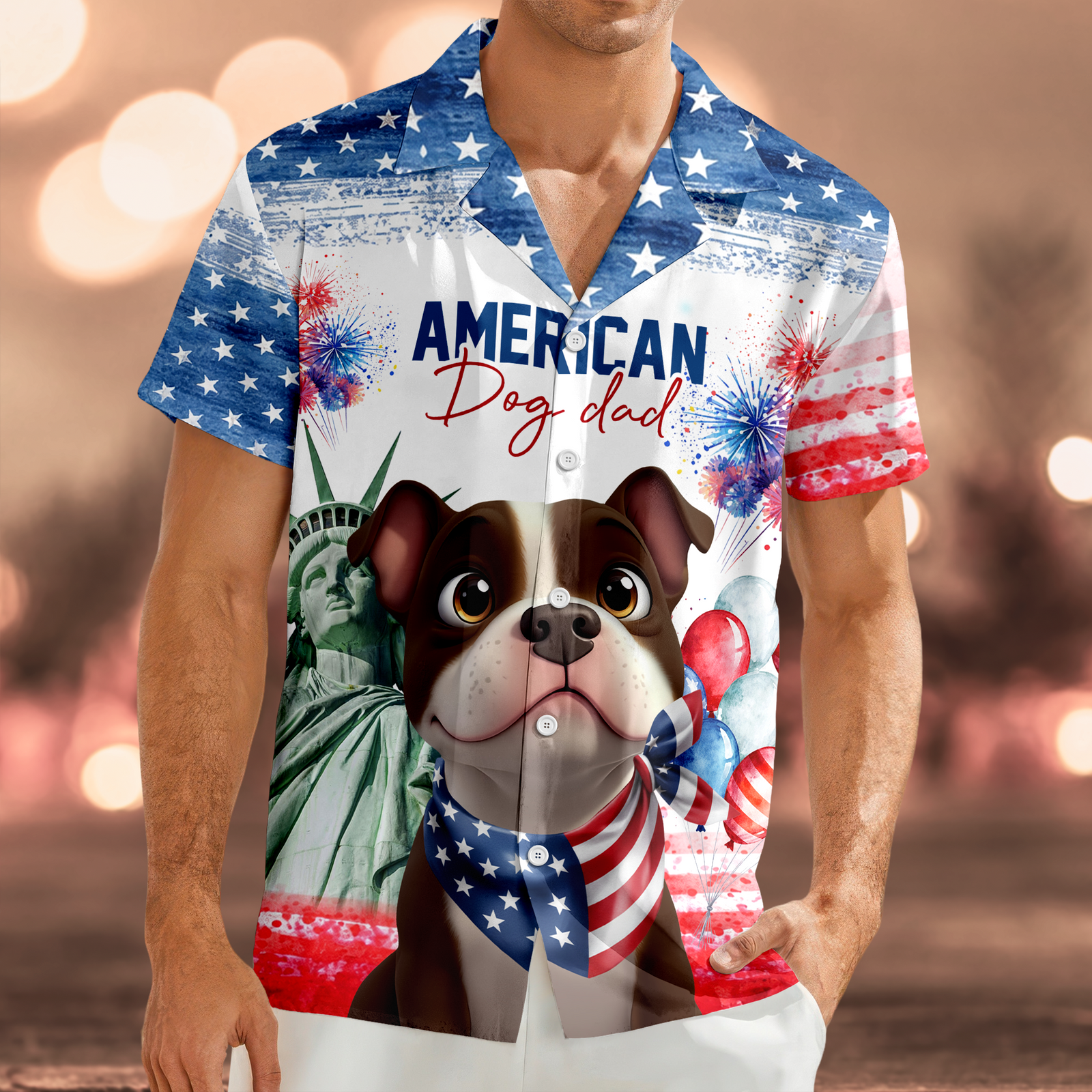 Personalized America Dog Dad Hawaii Shirt LM32 899111