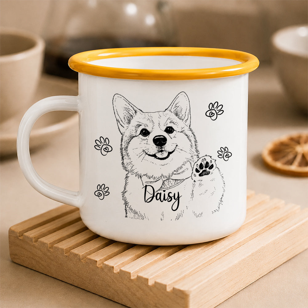 Custom Dog Line Enamel Mug 12oz Two-Tone Enamel Mug CH07 911962