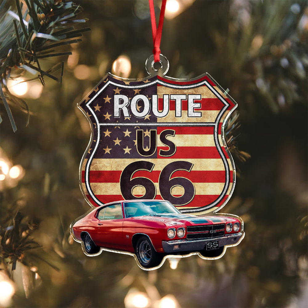 Custom Photo Route US 66 Car Acrylic Ornament HA75 897448