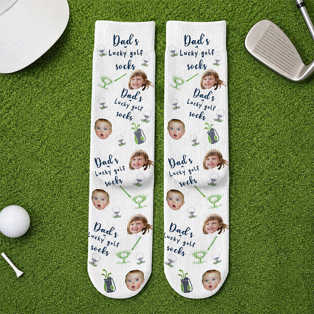 Custom Photo Dad’s Lucky Golf Socks Gift for Dad TH10 170945