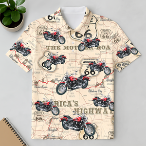 Custom Motorcycle Photo Route 66 For Motorcycle Lover Polo Shirt CH07 895682