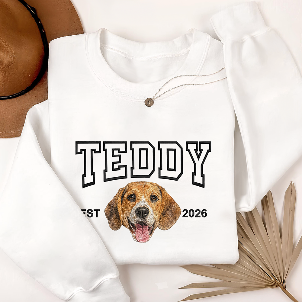 Custom Pet Portrait Embroidered Shirt – Personalized Gift for Dog Lovers, Pet Owners, Dog Moms LM32 899761