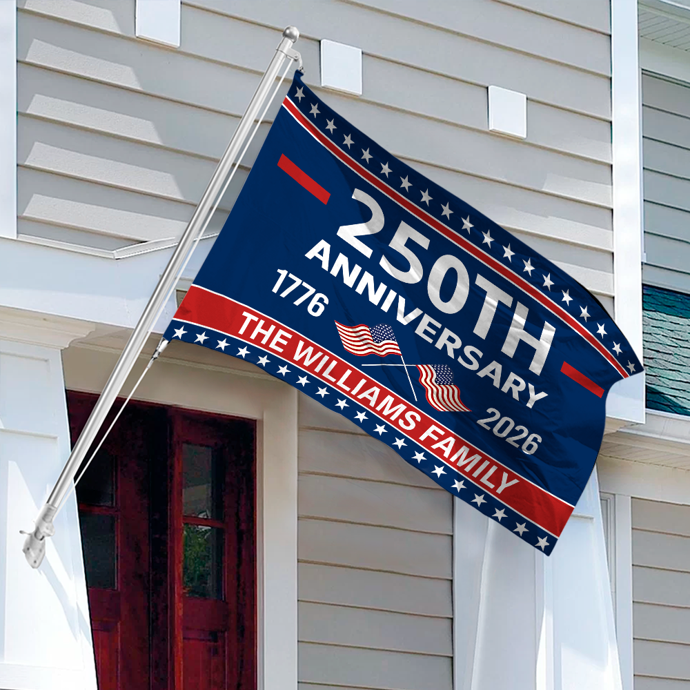Custom Family Name 250th Anniversary 1776-2026 House Flag HA75 921142
