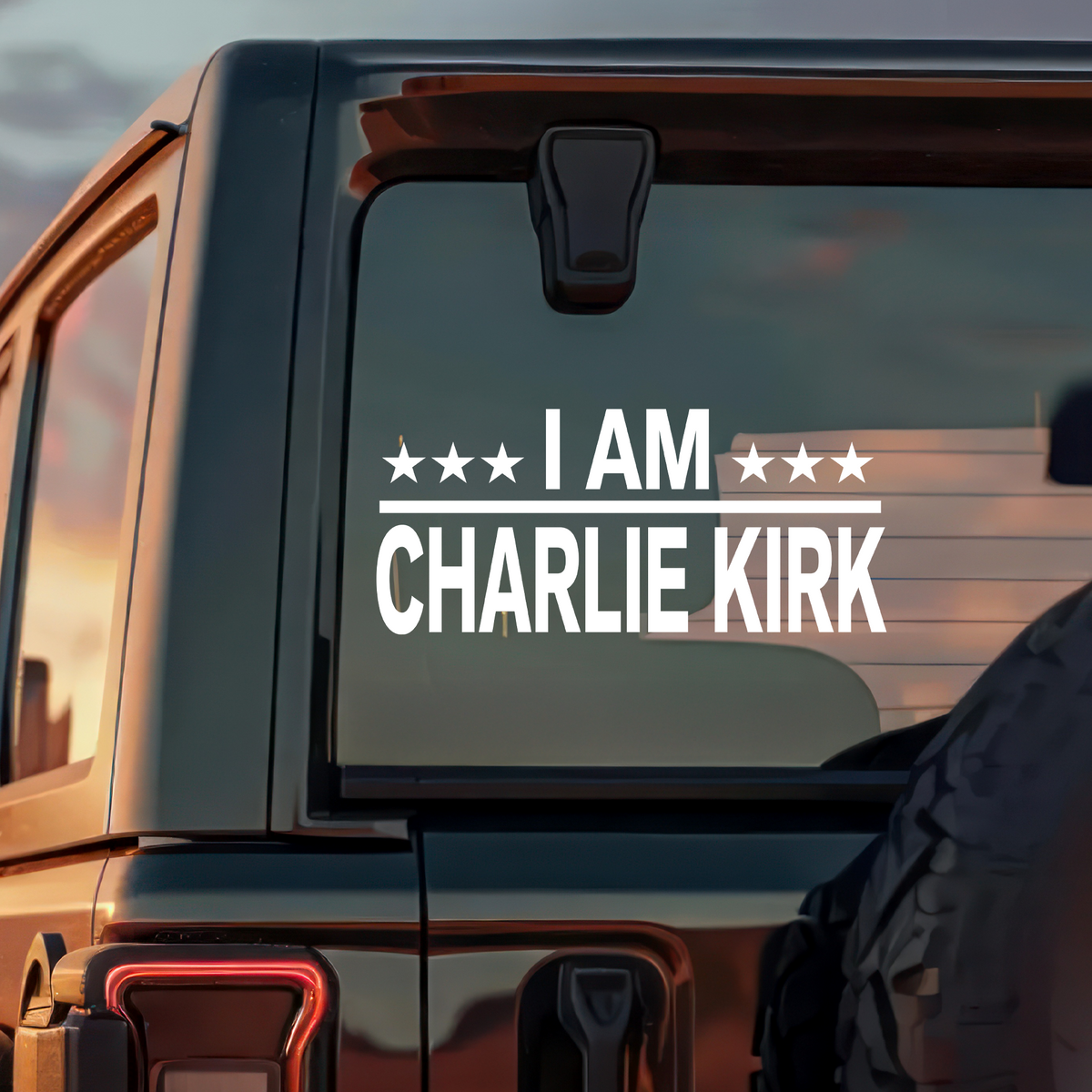 I Am Charlie Kirk Memorial MAGA Memorial USA Right Car Window Decal Sticker LM32 67779