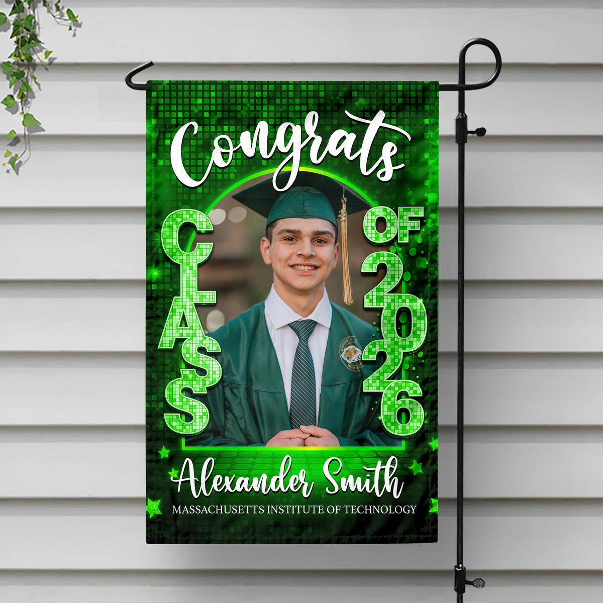 Custom Photo Class of 2026 Graduation Garden Flag, Personalized Congrats Grad Outdoor Decor HO82 901884