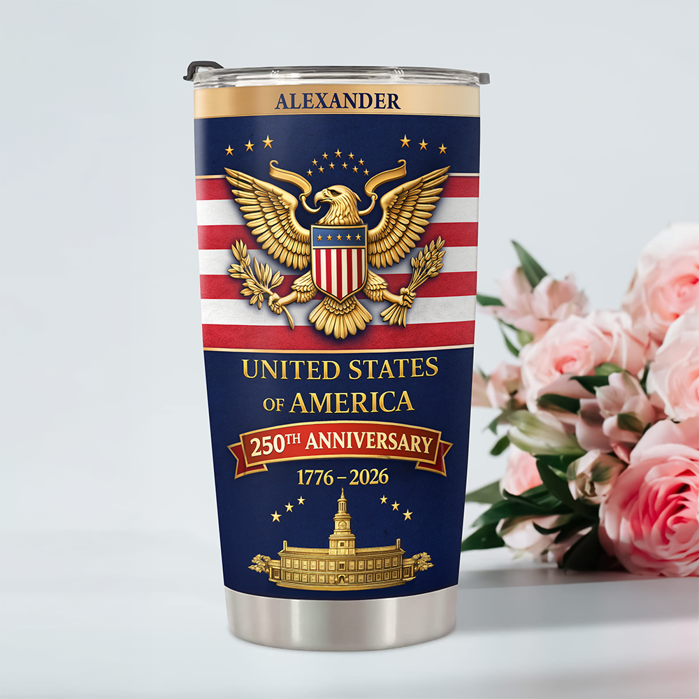 Custom Name USA 250th Anniversary 1776-2026 Fat Tumbler TH10 898905