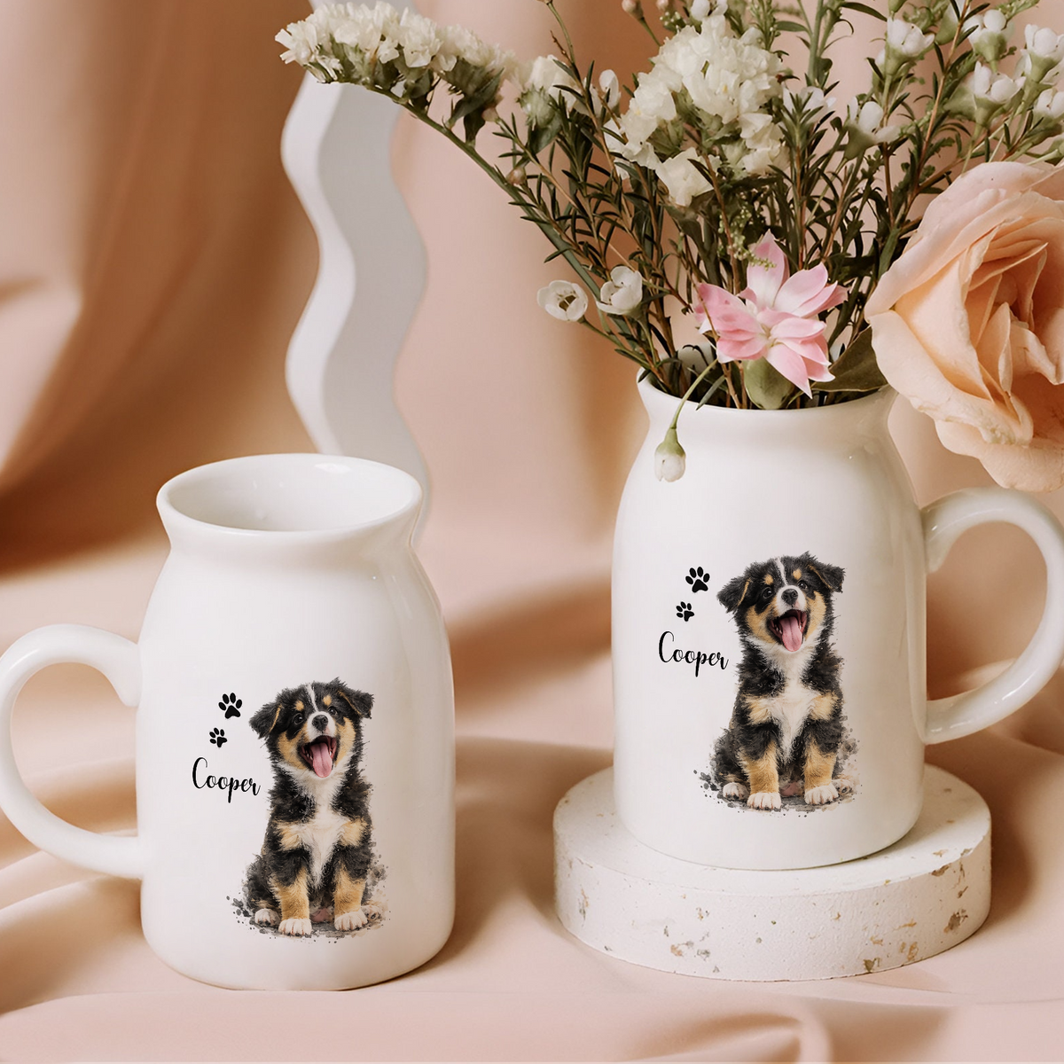 Personalized Pet Watercolor Ceramic Flower Vase Gift For Pet Lovers CH07 911390