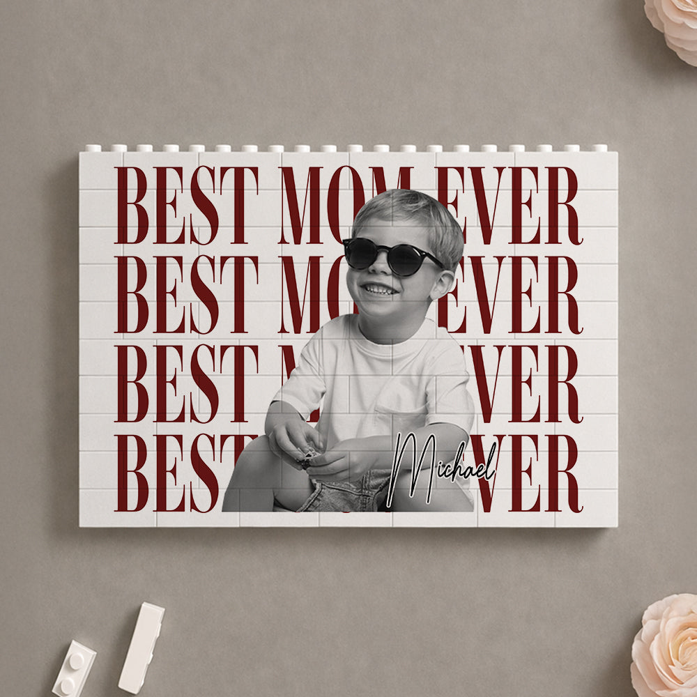 Personalized Vintage Photo Best Dad Mom Ever Building Brick CH07 911496