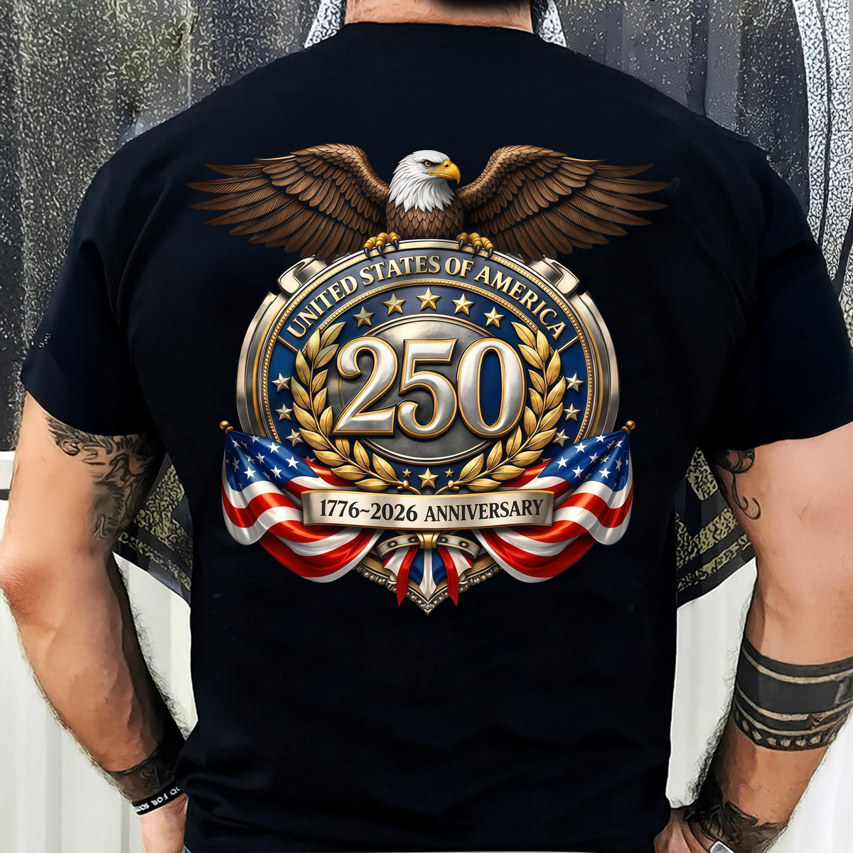 United States of America 1776–2026 Patriotic Eagle Emblem Back Shirt CH07 910554