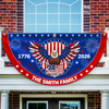 Personalized Family Name 1776-2026 250 Years Birthday America Non-Pleated Fan Flag HA75 920184