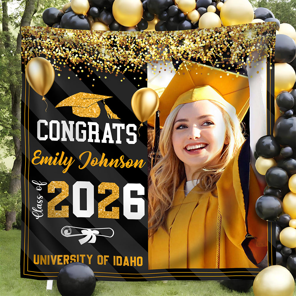 Custom Photo Graduation Backdrop Class of 2026 Party Decor CH07 910628