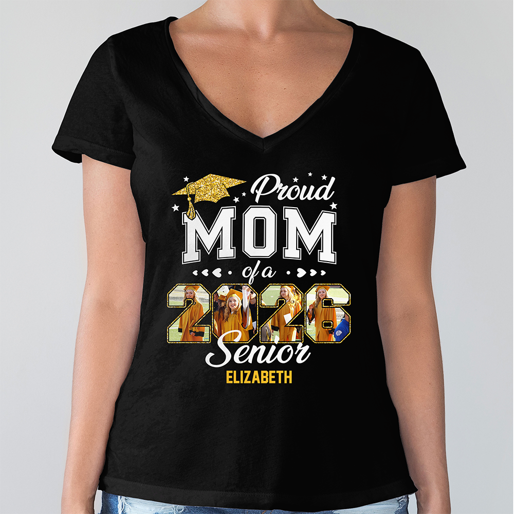 Custom Photo Proud Family Of A 2026 Senior Graduation Dark Shirt HA75 920478