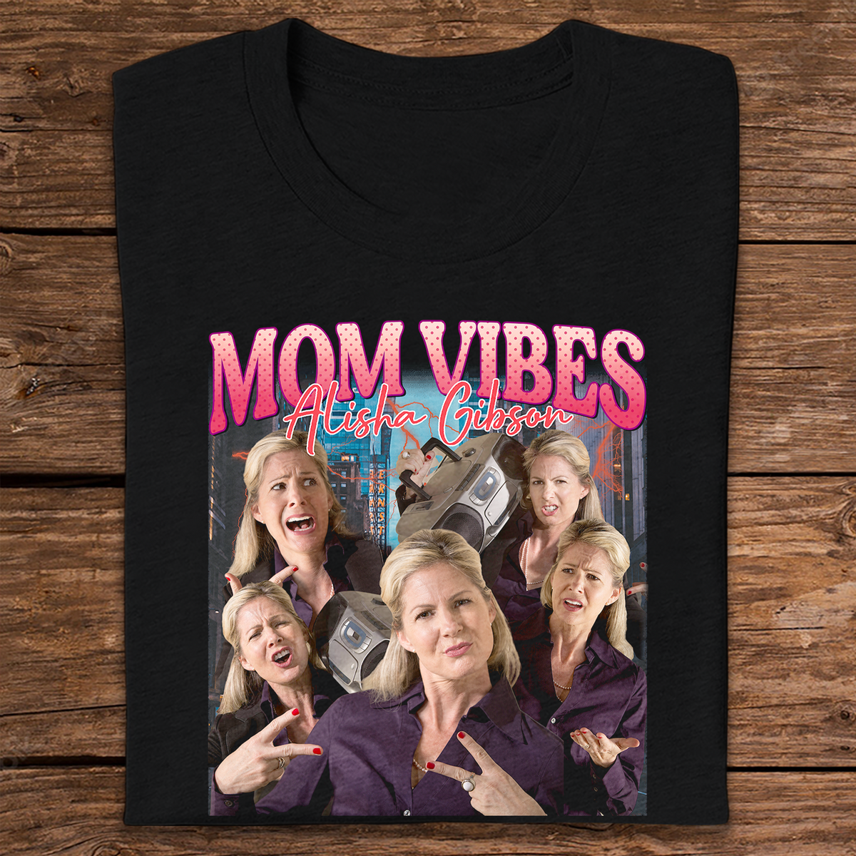 Custom Photo Mom Vibes - Personalized Cool Moms Club Retro Style Dark Shirt CH07 895344