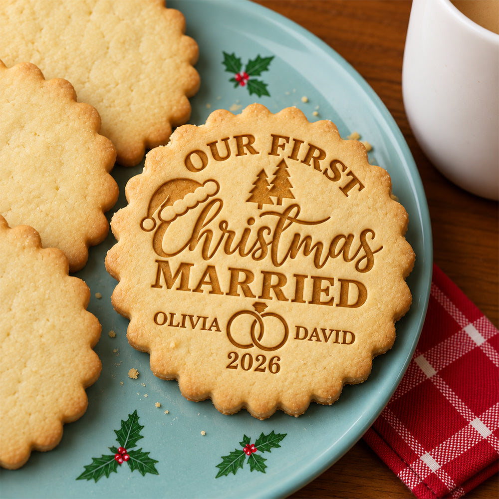 Personalized Our First Christmas Married Cookie Stamp HA75 922218