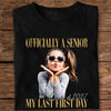 Personalised Vintage Photo And Year Senior - Officially A Senior - My Last First Day Dark Shirt HA75 922076