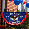 Custom Family Name 250th Anniversary God Bless America Christian Patriotic Non-Pleated Fan Flag HO82 901892