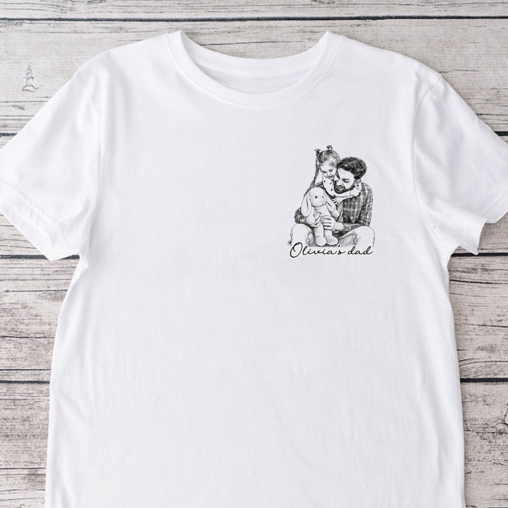 Custom Photo Pencil Sketch Dad Mom Family Bright Shirt HA75 921926